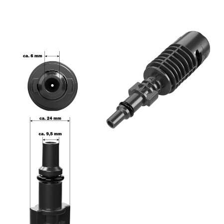 Adattatore Pulitore Hochdruch Per Karcher E Parkside - 2 Pezzi, 124x24.5mm, Nero - Foto 2