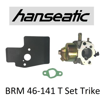 Hanseatic carburettor incl. gaskets for petrol lawn mower BRM 46-141 T Set - Trike