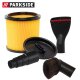Parkside dry filter + lid + reducer + upholstery nozzle + suction brush set