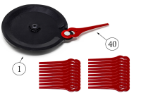 Set 40 coltelli in plastica e disco da taglio