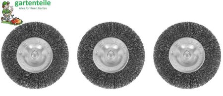 Set of 3 joint brushes suitable for battery joint brush garden parts AFB 1810 metal / wire / round wire brush / metal brush