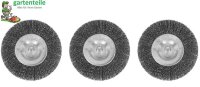 Set di 3 spazzole per giunzioni adatte alla batteria spazzola per giardinaggio AFB 1810 metallo / filo / spazzola rotonda / spazzola metallica