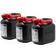 3 Kraftstoffkanister je 5 l, schwarz, für Benzin und Diesel, E10 geeignet mit Sicherheitsverschluss, inkl. Ausgießer