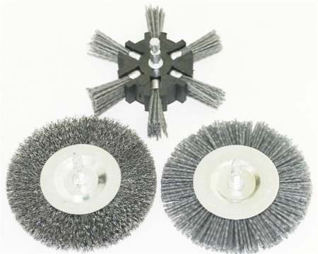 Grizzly Tools 30252100-2-3 Ersatz Fugenbürsten 3er Set: Metall, Kunststoff (schmal) und Kunststoff (breit)