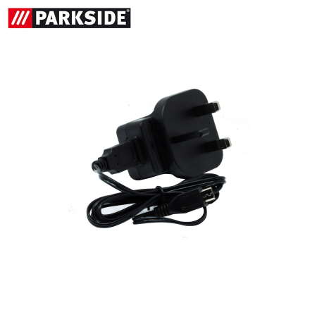 Cargador 5V 600mA, Reino Unido Gran Bretaña, adecuado para tijeras de césped inalámbricas Parkside PGSA 4 A1 - LIDL IAN 311192
