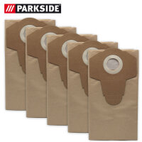 Parkside Papierfilterbeutel, 20 L, 5er Pack, braun