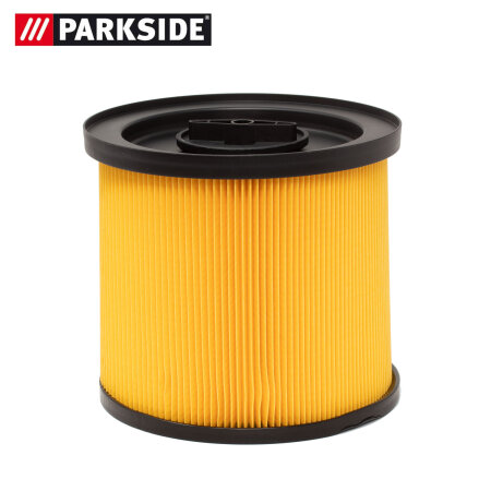 Parkside Trockenfilter / Faltenfilter / Lamellenfilter mit Bajonettverschluss, mit Stahlinnengitter, einseitig offen, gelb