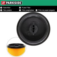 Parkside Trockenfilter / Faltenfilter / Lamellenfilter mit Bajonettverschlussdeckel, mit Stahlinnengitter, beidseitig offen