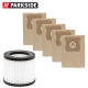 Parkside Trockenfilter ohne Befestigungsmutter + Papierfilterbeutel Set