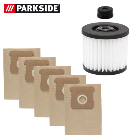 Parkside Trockenfilter mit Befestigungsmutter + Papierfilterbeutel Set