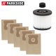Parkside Trockenfilter mit Befestigungsmutter + Papierfilterbeutel Set
