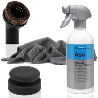 Koch Chemie ASC All Surface Cleaner Set - con aplicador, cepillo de aspiración y paño de microfibra premium en gris