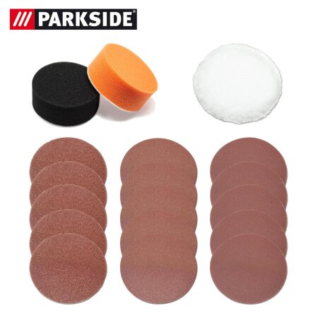 Polishing Hood Set Orange+Black+Artificial Fur & Sanding Sheet Set K60+K120+K240