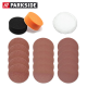 Polierhauben-Set Orange+Schwarz+Kunstfell & Schleifblatt-Set K60+K120+K240