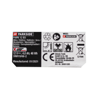 Parkside 12V Akku 4,0 Ah PAPK 12 B3 Li-Ion Batterie EU...