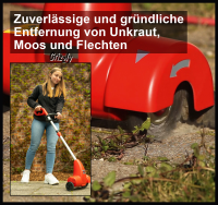 B-Ware Grizzly Tools Elektro Fugenbürste EFB 401, 400 W, verstellbarer Teleskopstiel, werkzeugloser Bürstenwechsel, Spritzschutz,  inklusive 2 Arbeitsbürsten