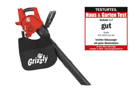 Grizzly Tools Akku Laubsauger Laubbläser ALS 4025 Lion ohne Akku / Ladegerät 40 V Akkusystem